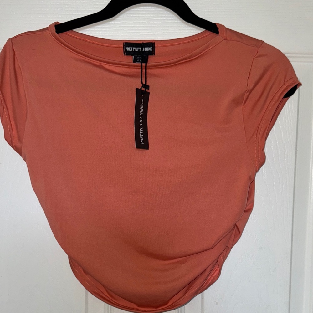 PrettyLittleThing Women's Peach Short Sleeve Top